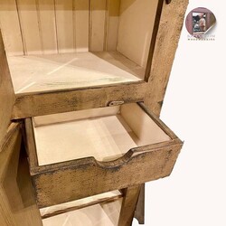 Split Door Chimney Cabinet Milky Way Over Black - 76" T