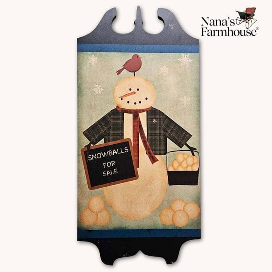 Tavern Sign Snowballs For Sale with Snowman & Cardinal - 24"