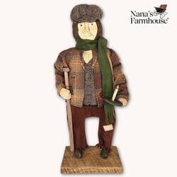 Tiny Tim Jacket Holding Wooden Candle & Crutch - 18"