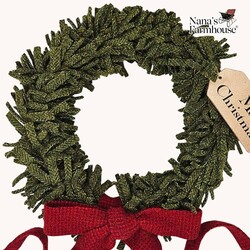 Wool Felt Wreath Paradise Valley Seeded Strawberry Bow - 9" Dia