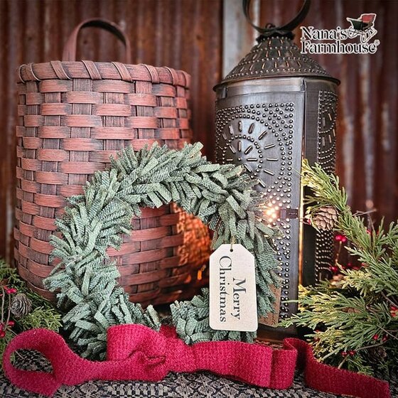 Sweet Pea Seeded Strawberry Bow Wool Felt Wreath