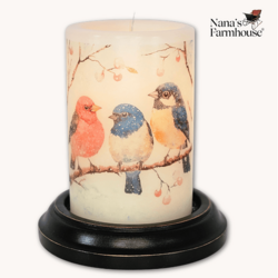 Snowy Bird Trio Candle Sleeve Vanilla