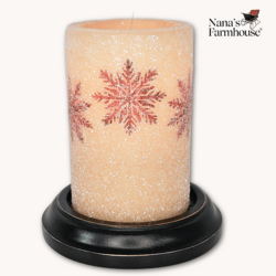 Red Snowflake Cluster Candle Sleeve  Antique Vanilla