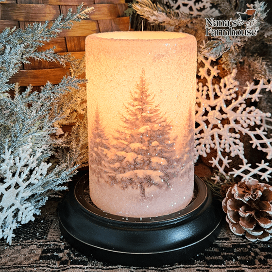 Winter Pine Trees Candle Sleeve - Gumdrop