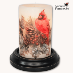 Christmas Cardinal Pine Candle Sleeve Vanilla