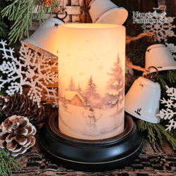 Snowy Log Cabin Candle Sleeve Vanilla