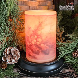 Vintage Mistletoe Pine Candle Sleeve - Antique Vanilla