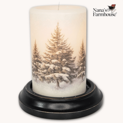 Winter Pine Trees Candle Sleeve Vanilla