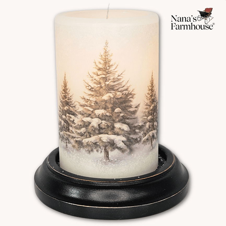Winter Pine Trees Candle Sleeve Vanilla