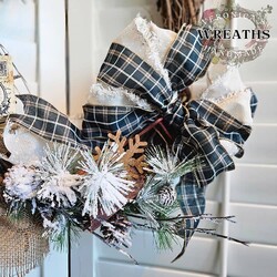 Winter Postcard Grapevine Wreath - 27" x 21"
