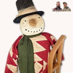 Snowman Quilted Robe Holding Sled - 23" x 24"