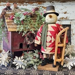 Snowman Quilted Robe Holding Sled - 23" x 24"