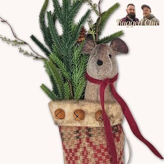 Christmas Coverlet Stocking with Mouse