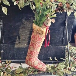 Christmas Coverlet Stocking with Mouse - 20" x 7.5"