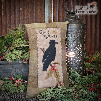 Glad Tidings Wool Applique Pillow