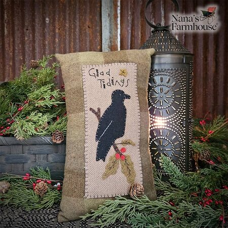 Glad Tidings Wool Applique Pillow