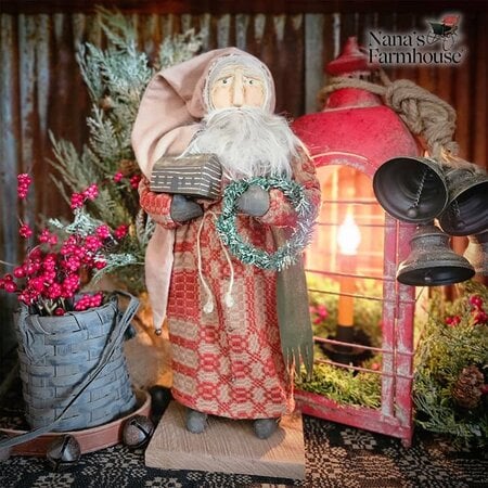 Santa in Coverlet Robe with Cabin