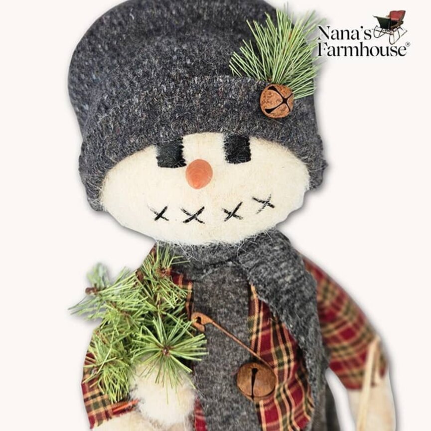 Trixie Snow Girl with Snow Baby Gray Skirt & Red Plaid Blouse - 16"