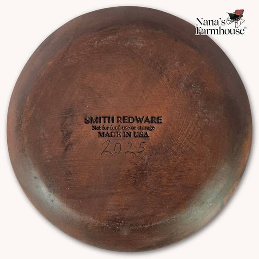 Smith Redware Merry & Bright Snowman Top Hat Round Plate - 8"