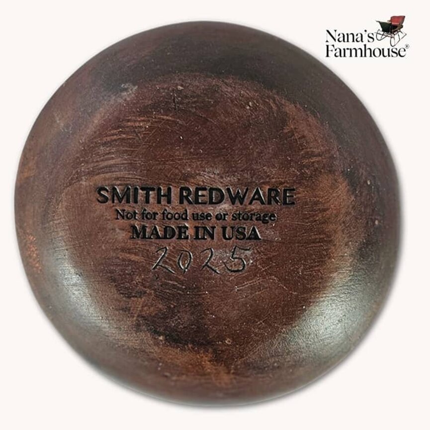 Smith Redware Snowman with Trees Round Plate - 5"