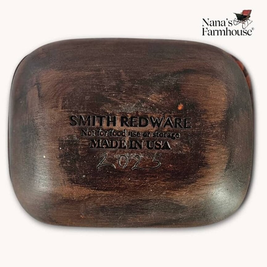 Smith Redware Believe Snowman & Reindeer Rectangle Tray - 3" x 5"