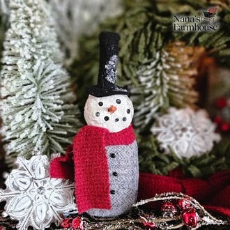 Snowman Bowl Filler Doll with Top Hat - 7"