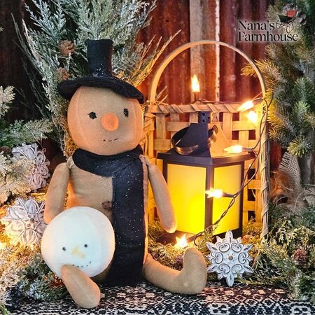 Snowman Doll with Snowball Shelf Sitter