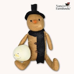 Snowman Doll with Snowball Shelf Sitter - 15"