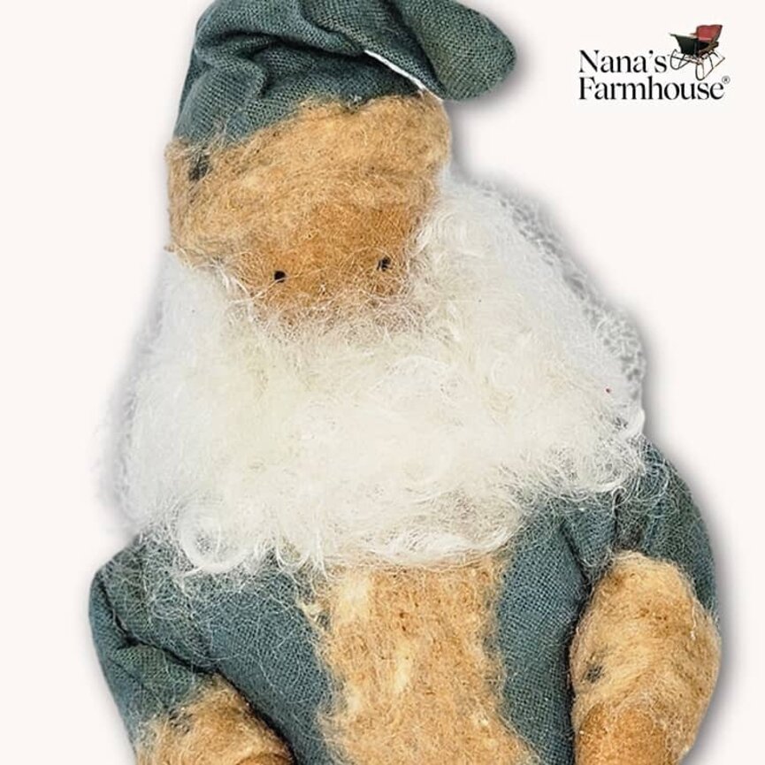 Wee Santa Weighted Base Blue Robe & Cap - 9"