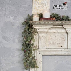 Snowy Fittonia Pine & Berry Garland - 60"