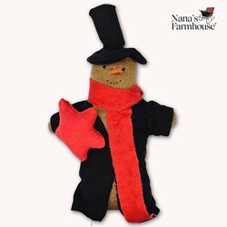 Willie Snowman Black Robe Red Star Weighted Base - 10"
