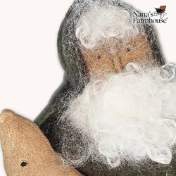 Santa with Tree & Green Hooded Robe Weighted Base - 12"