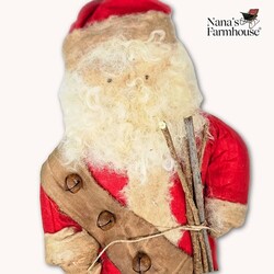 Santa Doll with Red Flannel & Sleigh Bells - 20"