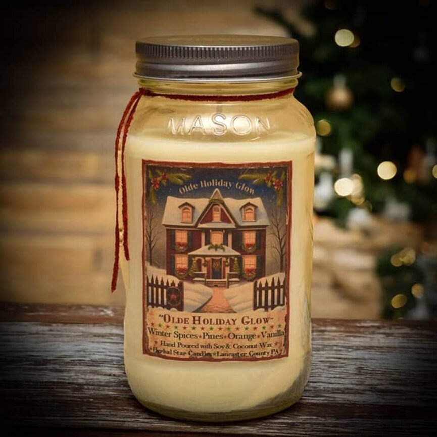 Olde Holiday Glow Mason Jar Candle – 24oz