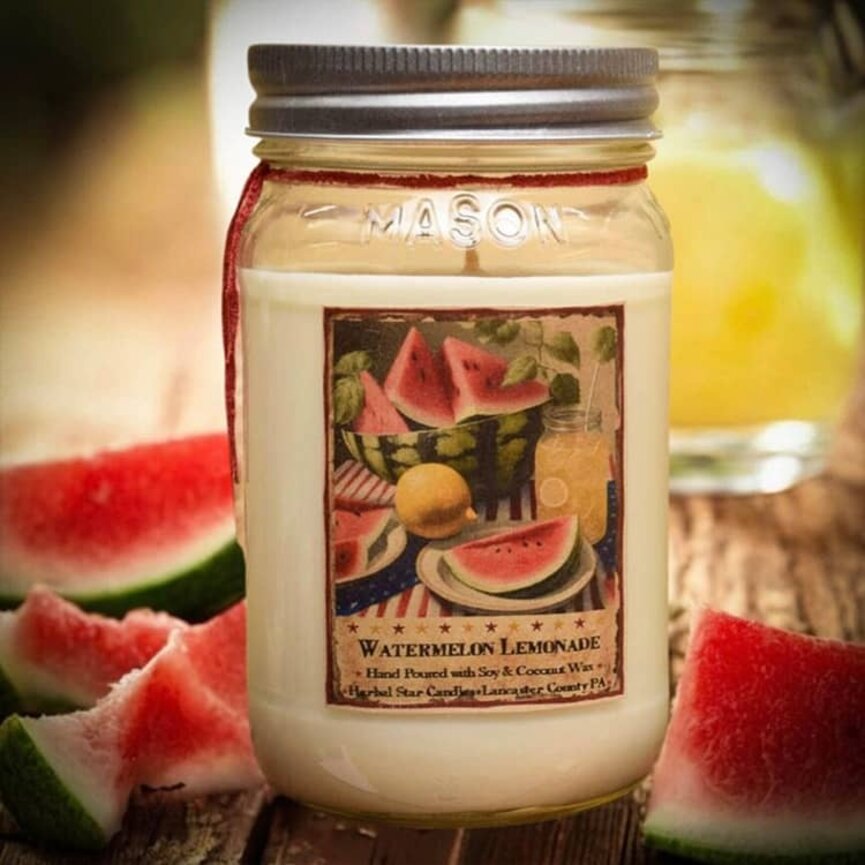 Herbal Star Watermelon Lemonade Soy Jar Candle - 16oz