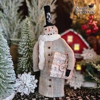 Snowman Doll with Wrapped Present