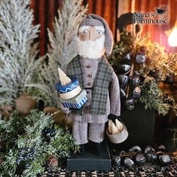 Santa Gray Suit with Presents & White Trees - 14.5"
