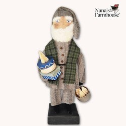 Santa Gray Suit with Presents & White Trees - 14.5"