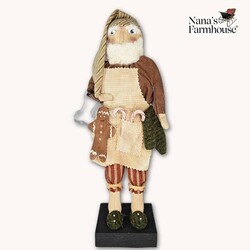 Baking Santa Doll Print Top with Stocking Cookie Cutter - 15"