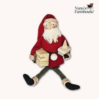 Shelf Sitter Santa Doll in Plaid Pants