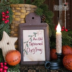 Distressed Frame An Old Fashioned Christmas Needle Punch - 12" x 7"