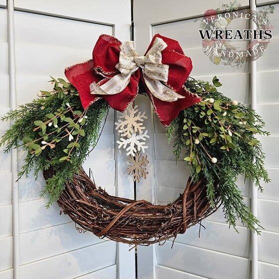 Snowflakes & Winter Grapevine Wreath