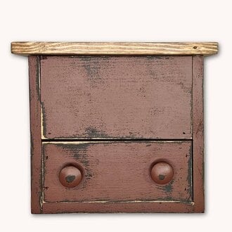 Wooden Box with Hinged Lid Drawer