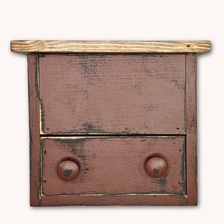 Wooden Box with Hinged Lid Drawer