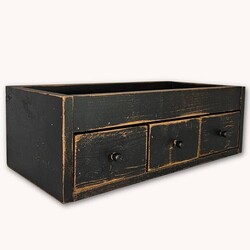 Wooden Three Drawer Decorative Box Tray - 22" x 10" x 7.25"