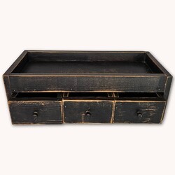 Wooden Three Drawer Decorative Box Tray - 22" x 10" x 7.25"