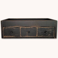 Wooden Three Drawer Decorative Box Tray - 22" x 10" x 7.25"
