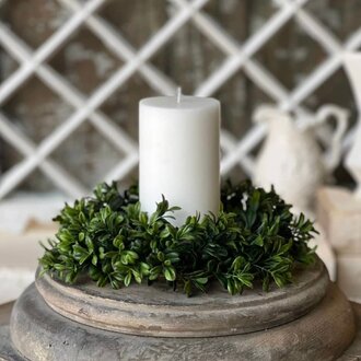 Galilee Boxwood Candle Ring  - 9"