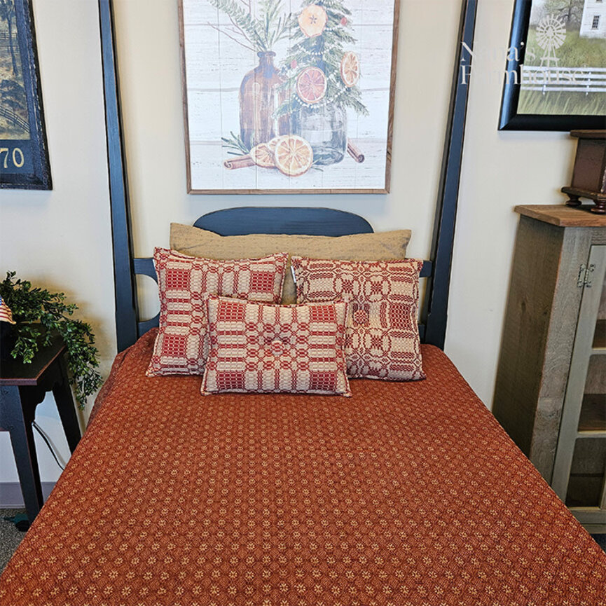 Pine Creek Packsville Rose Cranberry & Tan Bed Cover