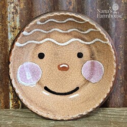 Smith Redware Gingerbread Boy Plate - 5"